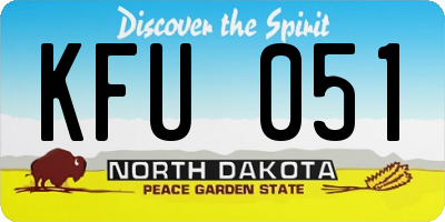 ND license plate KFU051