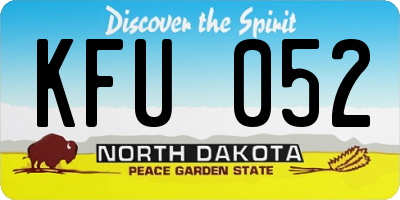 ND license plate KFU052