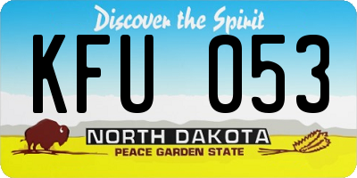 ND license plate KFU053