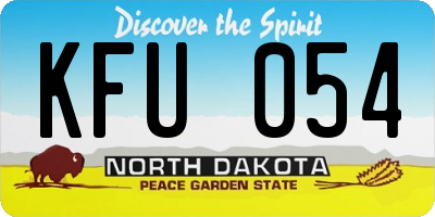 ND license plate KFU054