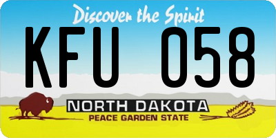ND license plate KFU058