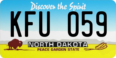 ND license plate KFU059