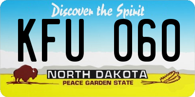 ND license plate KFU060