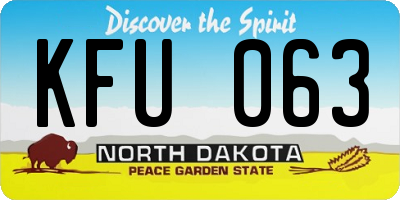 ND license plate KFU063