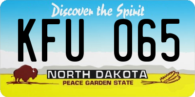 ND license plate KFU065