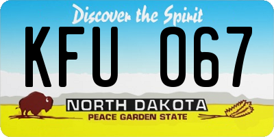 ND license plate KFU067