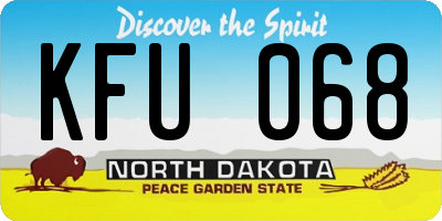 ND license plate KFU068