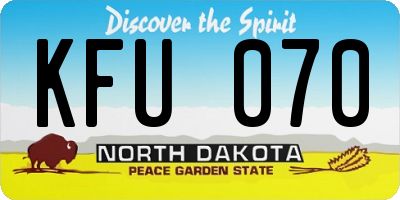 ND license plate KFU070