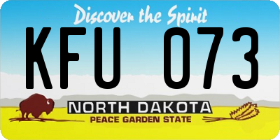 ND license plate KFU073
