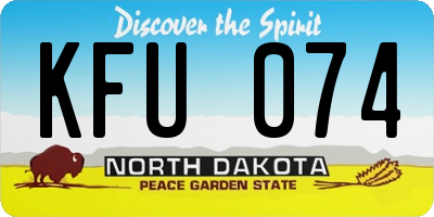 ND license plate KFU074