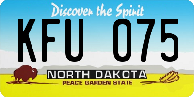ND license plate KFU075
