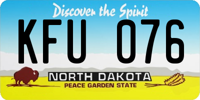 ND license plate KFU076
