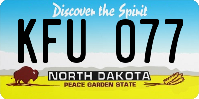 ND license plate KFU077