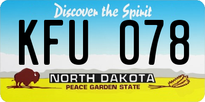 ND license plate KFU078