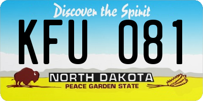 ND license plate KFU081