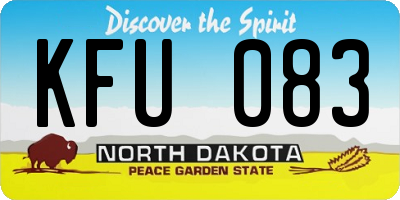 ND license plate KFU083