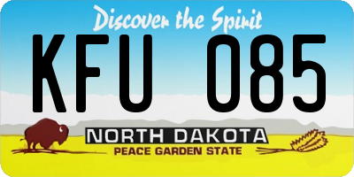 ND license plate KFU085
