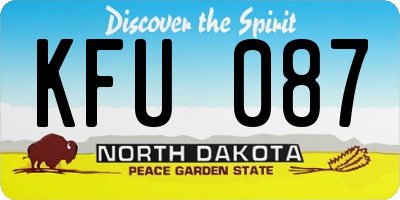 ND license plate KFU087