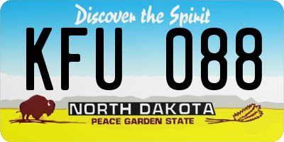ND license plate KFU088