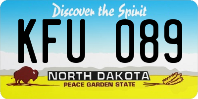 ND license plate KFU089