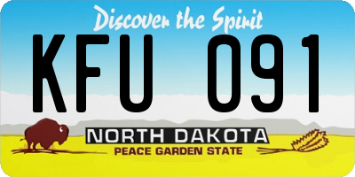 ND license plate KFU091