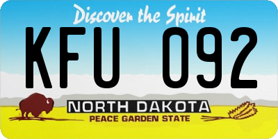ND license plate KFU092