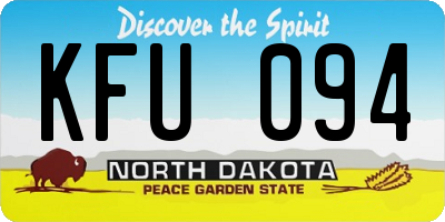 ND license plate KFU094