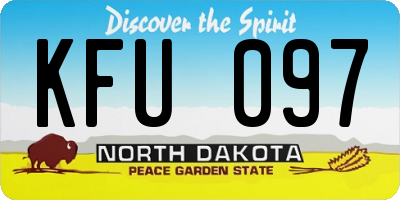 ND license plate KFU097