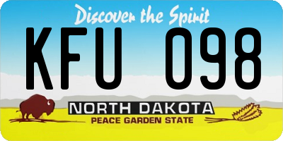 ND license plate KFU098