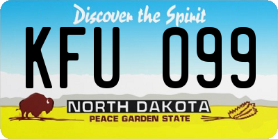 ND license plate KFU099