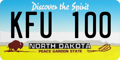 ND license plate KFU100