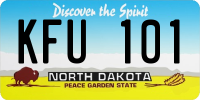 ND license plate KFU101