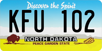 ND license plate KFU102