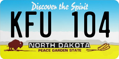ND license plate KFU104