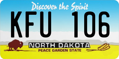 ND license plate KFU106