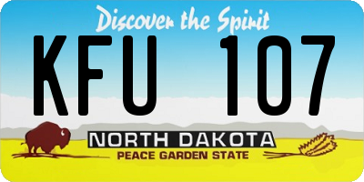 ND license plate KFU107