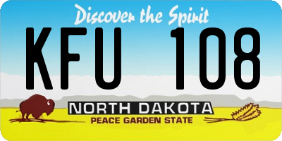 ND license plate KFU108