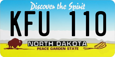 ND license plate KFU110
