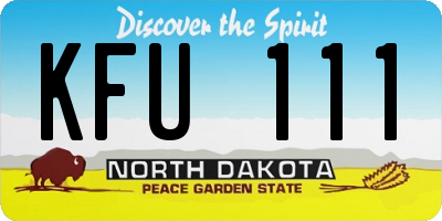 ND license plate KFU111