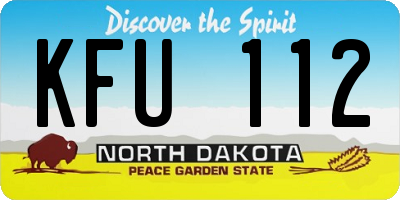 ND license plate KFU112