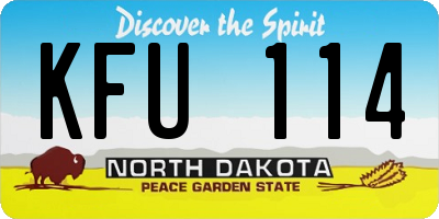 ND license plate KFU114