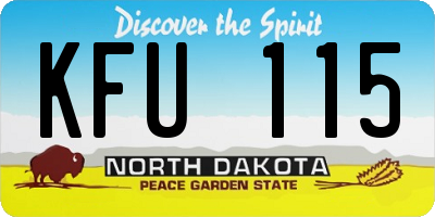 ND license plate KFU115