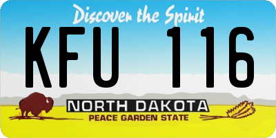 ND license plate KFU116