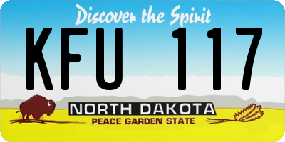 ND license plate KFU117