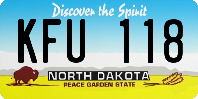 ND license plate KFU118