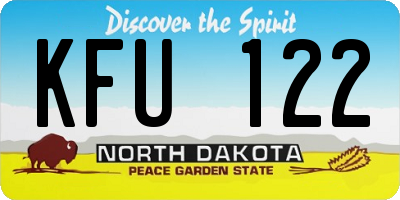 ND license plate KFU122
