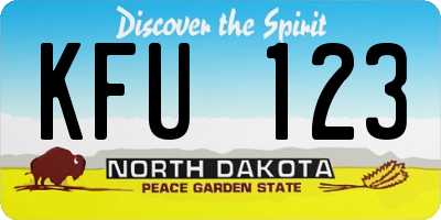 ND license plate KFU123