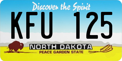 ND license plate KFU125