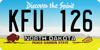 ND license plate KFU126