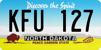 ND license plate KFU127